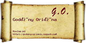 Godány Oriána névjegykártya